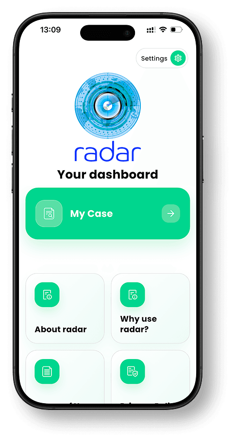 RADAR Skin Health patient app dashboard